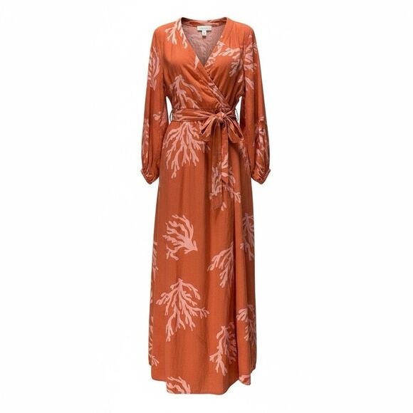 Ava & Viv Dresses & Skirts - Ava And Viv Bishop Coral Rust Belted Boho Festival Maxi Dress Women’s Size XXL